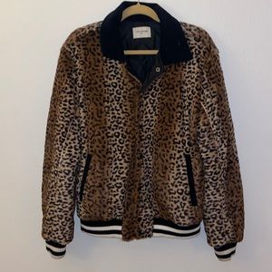 Fluffy Cheetah Varsity Coat